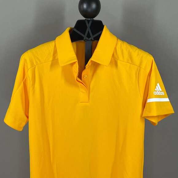 NEW Adidas Shirt Womens Small yellow athletic polo casual colorful sports - Picture 2 of 9